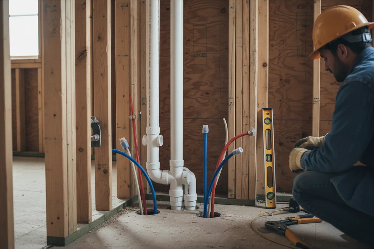 Drain and supply rough-in during Garbage Disposal Repair in Bloomingdale